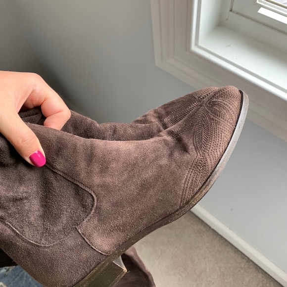 Authentic Prada Suede Brown Over the Knee Boots - Picture 7 of 11